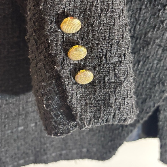 JASON WU Sz L Textured Fabric Double-Breasted Blazer with Gold Toned Buttons - Picture 8 of 13